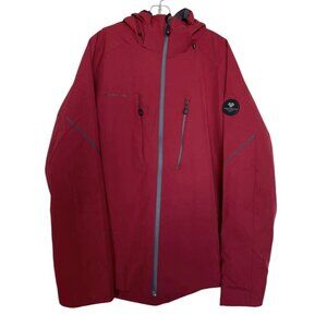 Obermeyer Ski Jacket Mens Size Medium Raze Red Snowboarding Hooded Snowboarding